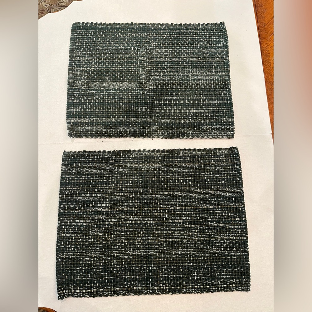 Food Network Evergreen and Olive woven placemat set. Set of 2. Cabin vibes.